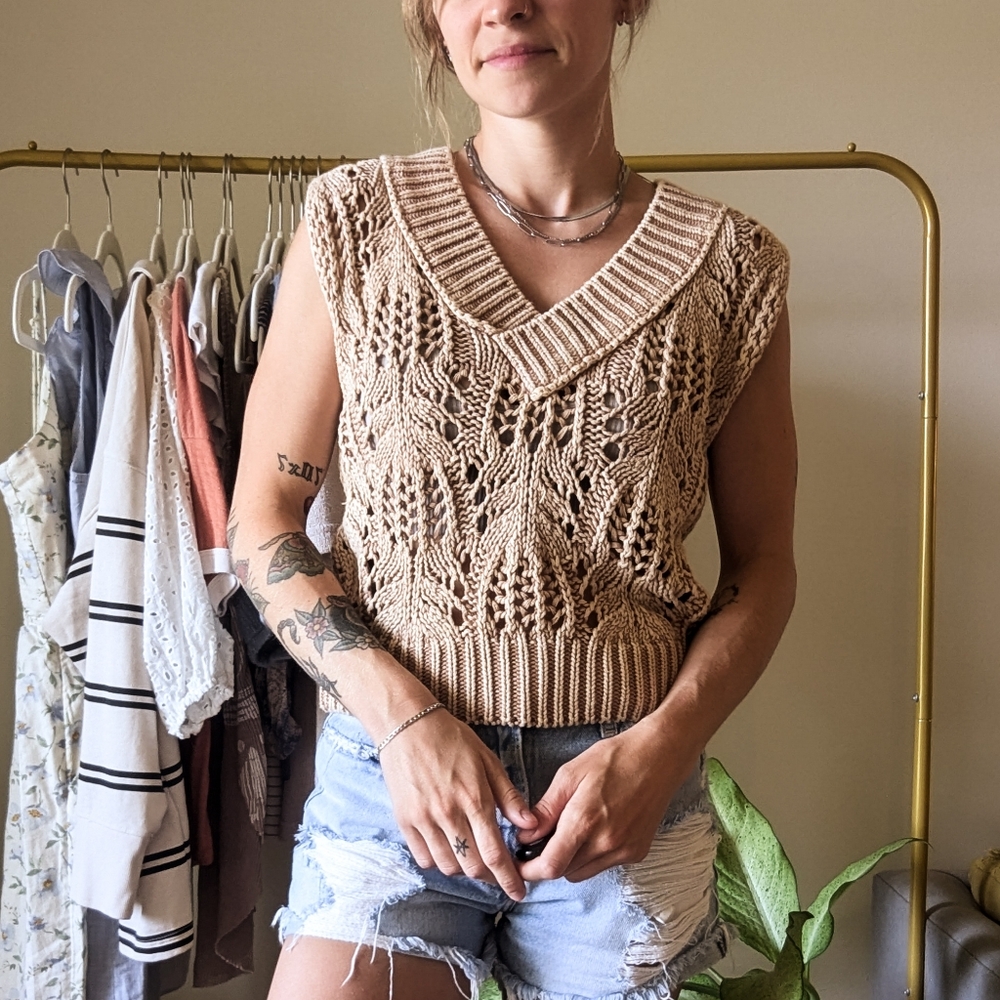 Free People crochet sweater vest